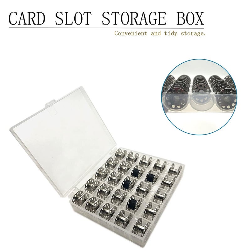 CHAOYUN 25 Pcs Metal Bobbins for Sewing Machine with Storage Box  A Class 15 Universal Bobbins in Case Compatible for Brother  Janome  Singer  Bernina  Toyata  Anime  Kenmore  Elna  Babylock by LeBeila - Image 4